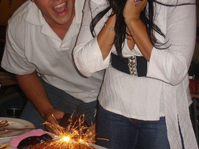 Bolo com sparklers